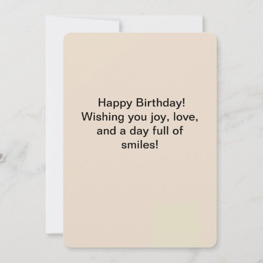 Invitation Joyeux anniversaire ! (Dos)