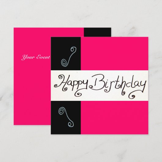 Invitation Joyeux anniversaire (Devant / Derrière)