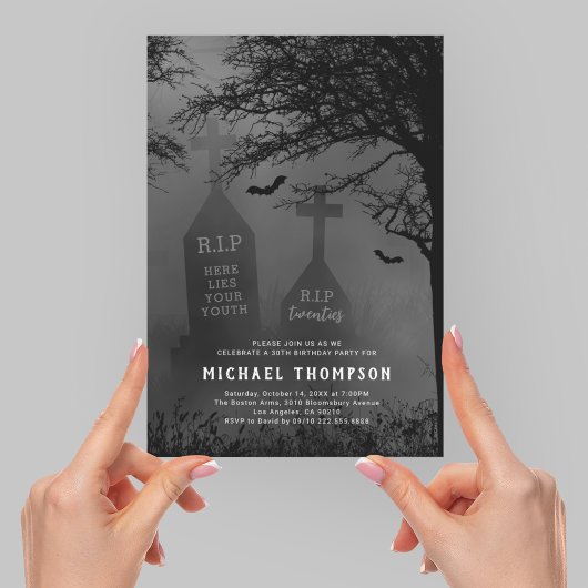 Invitation Joyeux anniversaire 30 ans, RIP à mes 20 ans