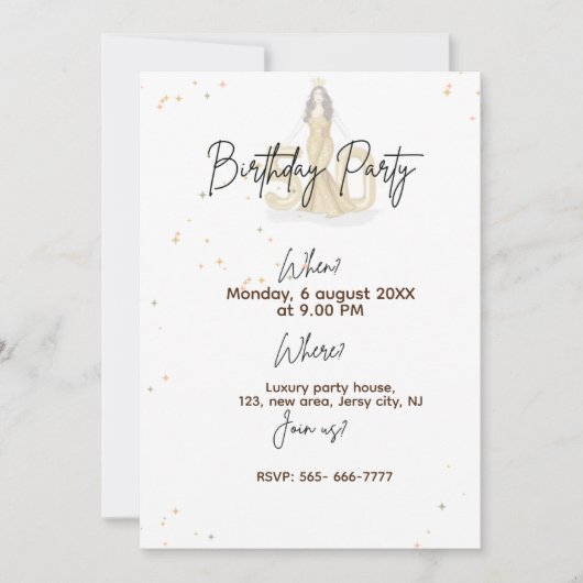 Invitation Joyeux anniversaire 50 ans (Devant)