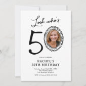 Invitation Joyeux Anniversaire 50 Photo Adulte (Devant)