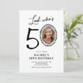 Invitation Joyeux Anniversaire 50 Photo Adulte (Debout devant)