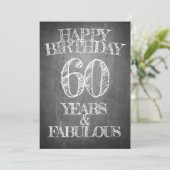 Invitation Joyeux Anniversaire - 60 Ans & Fabuleux sur tablea (Debout devant)