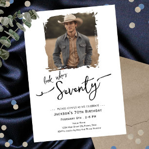Invitation Joyeux Anniversaire 70 ans Photo Minimaliste