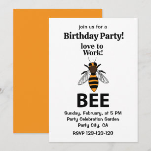 Invitation Joyeux Anniversaire Abeille aime travailler