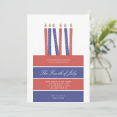 Invitation Joyeux anniversaire America Red Blue 4 juillet Par (Debout devant)