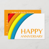 Invitation joyeux anniversaire (arc-en-ciel rétro) (Devant / Derrière)