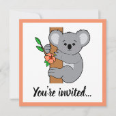 Invitation Joyeux anniversaire au koala mignon (Devant)