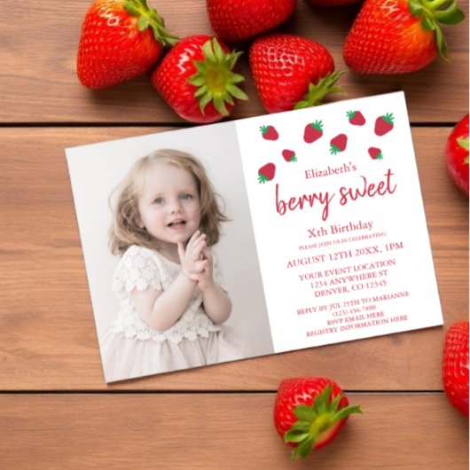 Invitation Joyeux Anniversaire aux Fruits Rouges