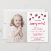 Invitation Joyeux Anniversaire aux Fruits Rouges (Devant)