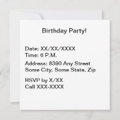 Invitation Joyeux anniversaire avec Fleur blanche et Bkgrd no (Dos)