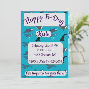 Invitation Joyeux anniversaire baleine