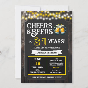 Invitation Joyeux anniversaire BBQ dans le jardin Cheers and