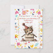Invitation Joyeux Anniversaire Bébé Fille Chatons (Devant)