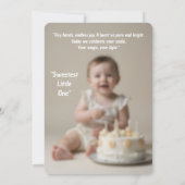 Invitation Joyeux Anniversaire Bébé Fille - Téléchargeable (Dos)