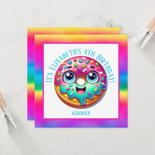 Invitation Joyeux Anniversaire beigne ajouter date filles