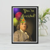 Invitation Joyeux anniversaire Benjamin Franklin (Debout devant)