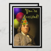Invitation Joyeux anniversaire Benjamin Franklin (Devant / Derrière)
