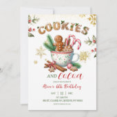 Invitation Joyeux Anniversaire Biscuits et Coco de Noël Hiver (Devant)