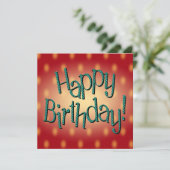 Invitation Joyeux Anniversaire Bleu Polka Point Texte Rouge B (Debout devant)