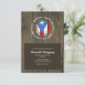 Invitation Joyeux anniversaire Boricua Thème sur le bois rust (Debout devant)