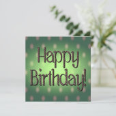 Invitation Joyeux Anniversaire Brown Polka Dot Texte Vert Bkg (Debout devant)