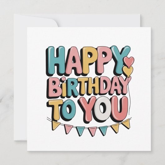 Invitation Joyeux Anniversaire Bulles (Devant)