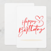 Invitation Joyeux Anniversaire Calligraphie avec Motif de Coe (Devant / Derrière)