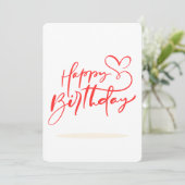 Invitation Joyeux Anniversaire Calligraphie avec Motif de Coe (Debout devant)