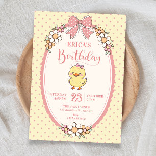 Invitation Joyeux anniversaire canard mignon