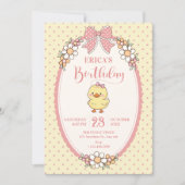 Invitation Joyeux anniversaire canard mignon (Devant)