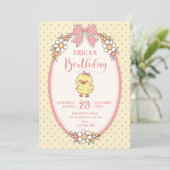 Invitation Joyeux anniversaire canard mignon (Debout devant)