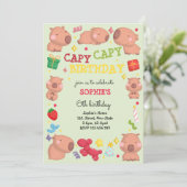 Invitation Joyeux anniversaire capy capy capybara (Debout devant)