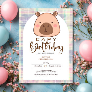 Invitation Joyeux anniversaire capybara enfants anniversaire