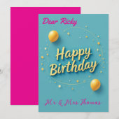 Invitation Joyeux anniversaire ! Célébrez votre journée spéci (Devant / Derrière)