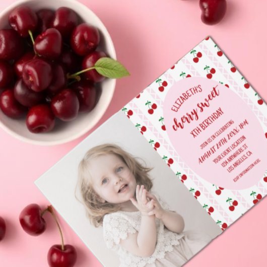 Invitation Joyeux Anniversaire Cerise Douce