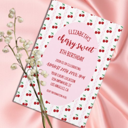 Invitation Joyeux Anniversaire Cerise Douce