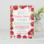 Invitation Joyeux Anniversaire Cerise Fruit Mignon (Debout devant)