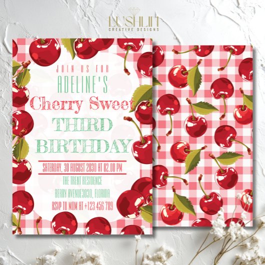 Invitation Joyeux Anniversaire Cerise Fruit Mignon