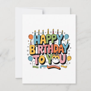 Invitation Joyeux Anniversaire Chat Mignon