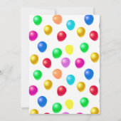 Invitation Joyeux Anniversaire Chat Mignon & Ballons Multicol (Dos)