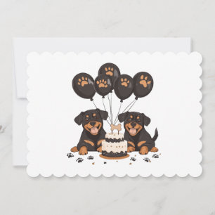 Invitation Joyeux Anniversaire Chiens Rottweiler