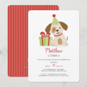 Invitation Joyeux Anniversaire Chiot Mignon (Devant / Derrière)