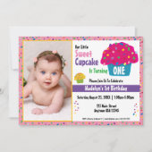 Invitation Joyeux Anniversaire Cupcake Glaçé Sprinkles (Devant)