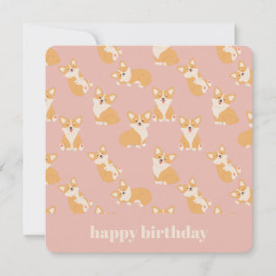 Invitation Joyeux anniversaire Cute Corgi Motif pour Amoureux
