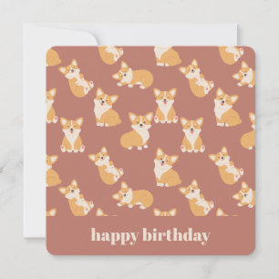 Invitation Joyeux anniversaire Cute Corgi Motif pour Amoureux