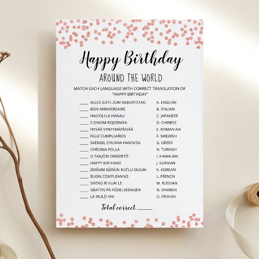 Invitation Joyeux Anniversaire dans le monde Birthday Game Ca