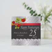 Invitation Joyeux Anniversaire d'Argent | 25 Ans (Debout devant)
