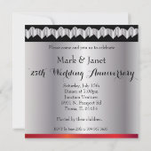 Invitation Joyeux Anniversaire d'Argent | 25 Ans (Dos)