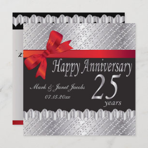 Invitation Joyeux anniversaire d'argent   25 ans